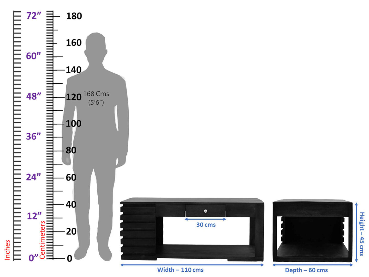 Tia Multipurpose Centre Coffee Hall Table - Natural Teak - Image 7